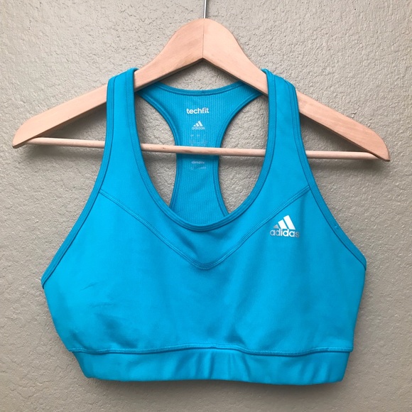 bright blue sports bra